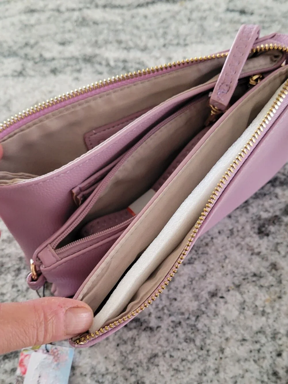 Versatile Lavender Crossbody Wristlet - Brentango